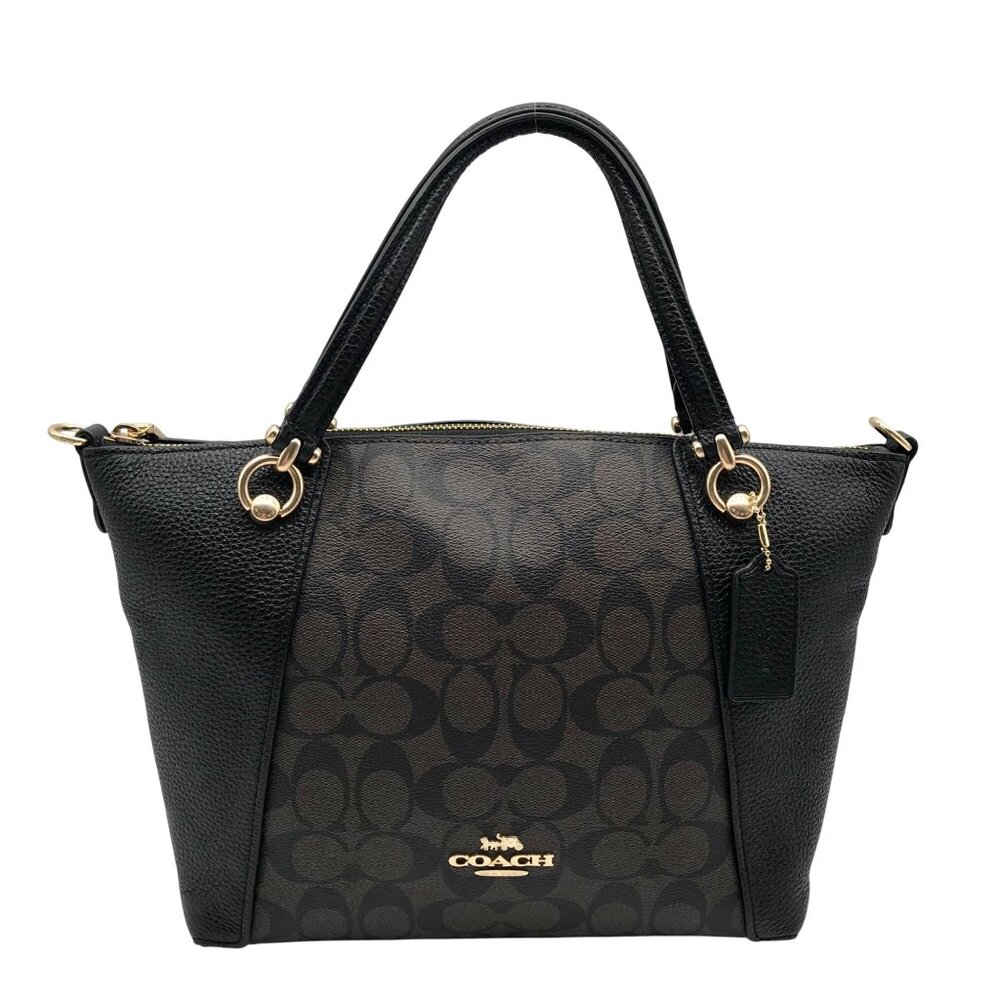 Coach Brown Monogram Canvas Kacey Convertible Satchel Bag C6230